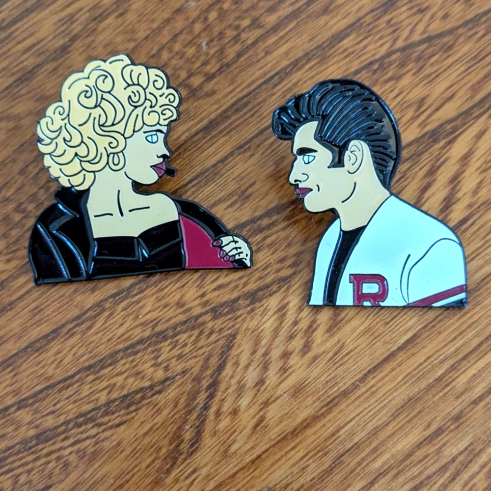 Sandra Dee & Danny Zucco Enamel Pins - Movie Grease